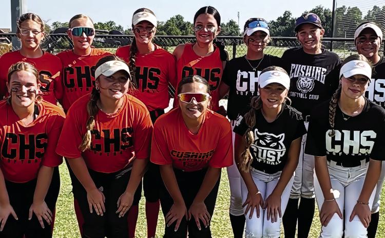 The Cushing Varsity Lady Tigers fastfuitch softball team just held its Orange and Black scrimmage last week. Orange was victorious, 6-4. The Lady Tigers’ first official game of the season will be Monday, Aug. 10, in Cushing, against Davenport at 6 p.m.