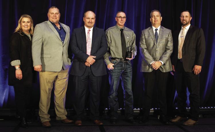 Geeding Construction, Inc. was named by Central Tech as their 2024 Partner in Progress during the annual celebration at the Hilton Garden Inn in Edmond, OK. (L to R) - Skye McNiel, Ty Burns, Phillip Gobble, Mark Mott, Kent Burris, Brent Haken