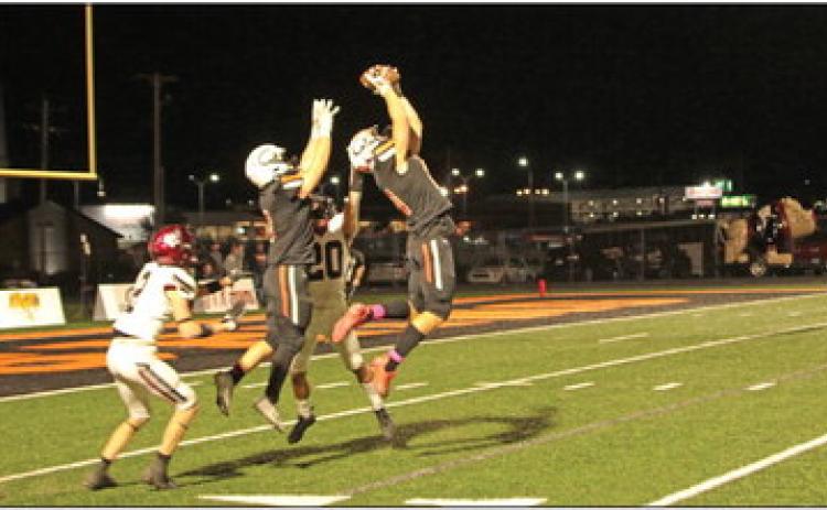 Cushing defensive back Camden Crooks reads a route, makes a pic, and shuts down a Wagoner Bulldog drive Friday.