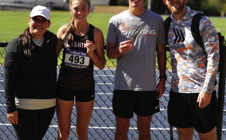Camden Evans and Harli York hit good enough times at the regional cross country meet to qualify individually for the state championships this weekend. Photo by Sarah Townes