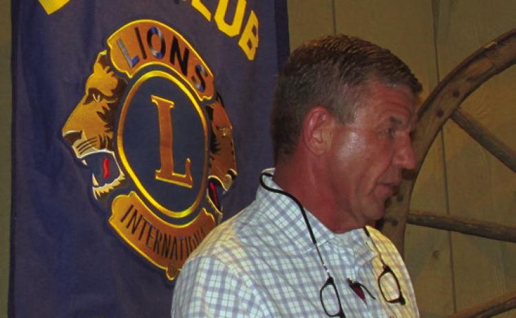 State Senator Randy Grellner speaks about health and wellness during the Cushing Lions Club meeting held on July 1 at Steer Inn. The group meets every first Tuesday of the month.