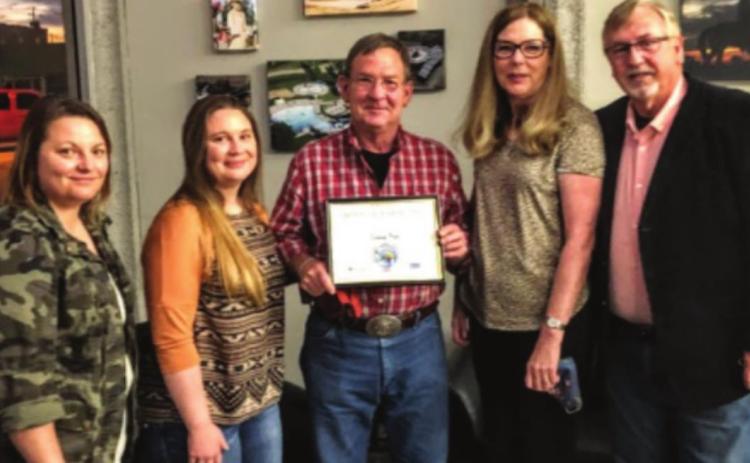 Cushing Pride Board members Laura Green, Amy Nelson, John Moran, Marie Thackray and Director Richard Thackray with their latest award.