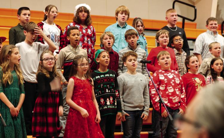 Agra Middle School students perform at the annual Christmas Program Tuesday, Dec. 16. Photo by DeAnna Maddox