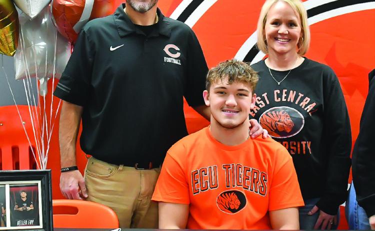 Kellen Fry, the son of Kyle and Angela Fry, signed to play football for East Central University. Photos by Sarah Townes