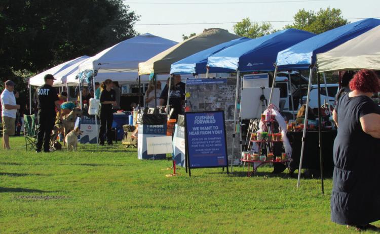 A wide variety of vendors, non-profits, and food trucks came out to be a part of the Cushing Chamber of Commerce’s annual Festival in the Park last year and this year is set to be just as lively. Photo by DeAnna Maddox