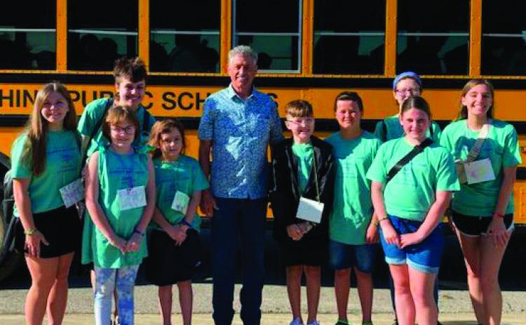 Cushing Art Camp students took a moment to speak with District 33 House Representative John Talley before the group took a trip to Philbrook Museum of Art in Tulsa. Photo courtesy Kathy Branyan