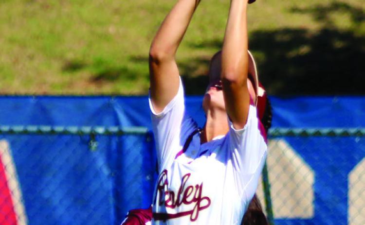 Saylor Collier makes a catch.