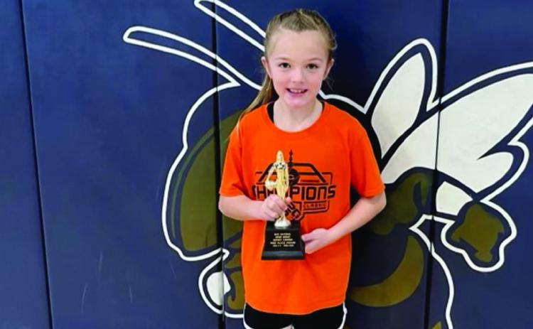Halle York won the 8/9 year-old hoop shoot contest held in Kingfisher earlier this month, advancing to the state competition, which will be held Feb. 18 in Enid. Halle hit 18 of 25 from the freethrow line to claim the divisional title. She will be competing against divisional champions from across the state.