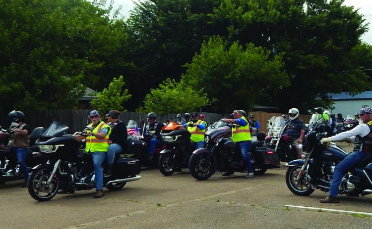 American Legion Riders stop in Cushing during statewide fundraising ride