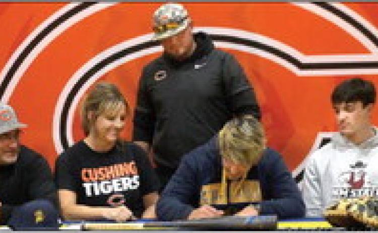 Brody Berlowitz signs his letter of intent to play baseball for the University of Central Okahoma. Photos by Allie Prater.