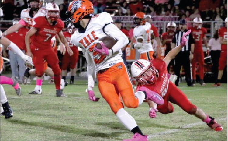 Caymon Prather jukes past a Tornado defender. Photo by Allie Prater