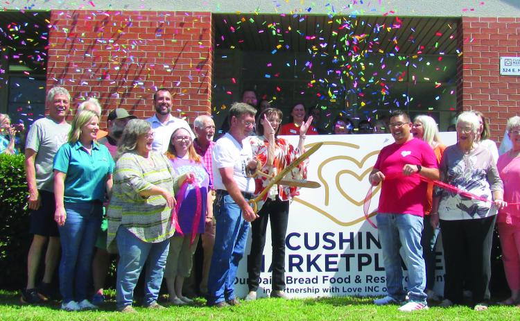 The ribbon cutting ceremony for the Cushing Marketplace hosted by Cushing Chamber of Commerce was well attended by members of the community, nonprofi t organizations, vested businesses, and both local and state elected officials. Photo by DeAnna Maddox.